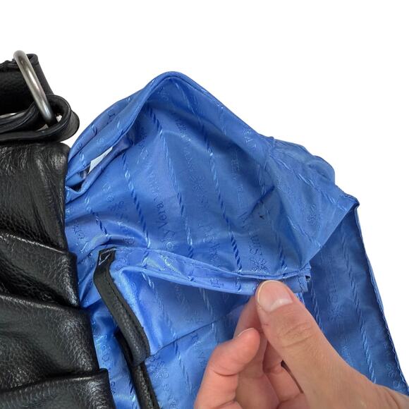 Simply Vera Wang Pleated Black Pebbled Leather Classic Hobo Shoulder Bag Purse - Picture 10 of 16